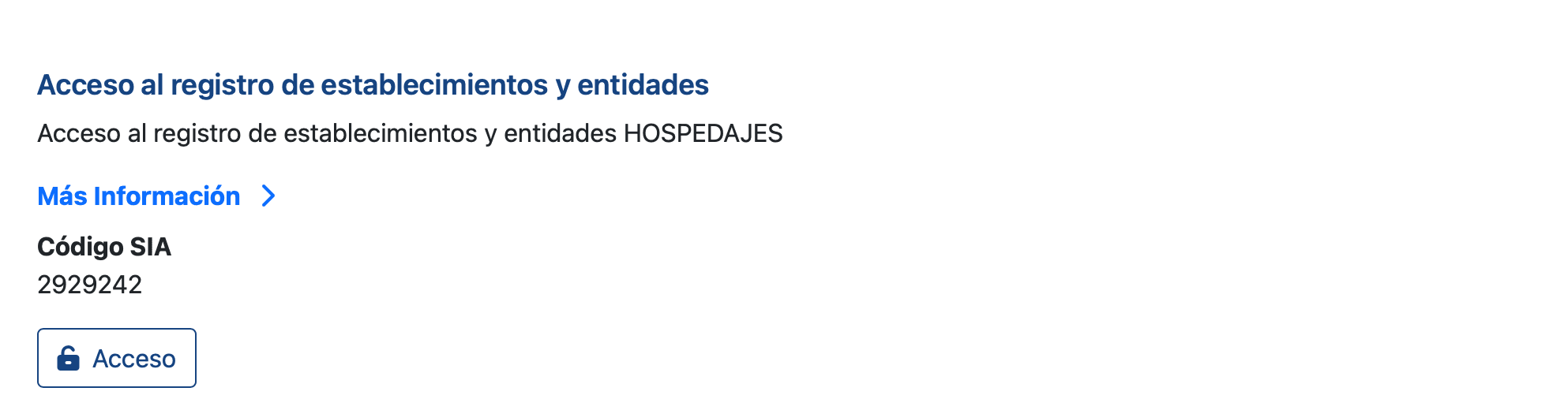 SES portal — Acceso al Registro